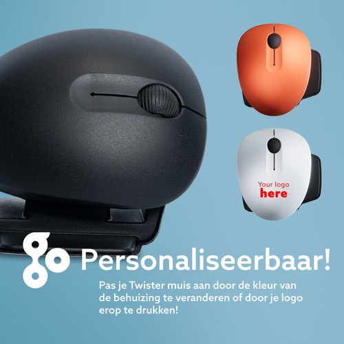 R-Go Tools Ergonomische muis R-Go Twister, met pauzesoftware, ambidexter voor links en rechts, inklapbaar, Bluetooth en bedraad
