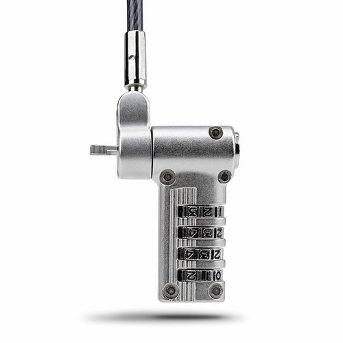 StarTech.com 2m Universeel Laptop Kabelslot, Security Kabel met Vooraf Ingesteld Combinatieslot, Compatibel met Noble Wedge&reg;/Nano/K-Slot, Cijferslot zonder Sleutel, TAA