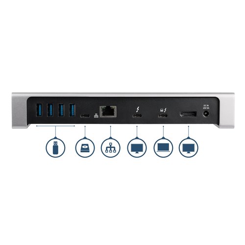 StarTech.com Thunderbolt 3 Dock - Dual Monitor 4K 60Hz TB3 Laptop Docking Station met DisplayPort - 85W Power Delivery Charging - 6-Port USB 3.0 Hub, SD 4.0, GbE, Audio - Windows & Mac
