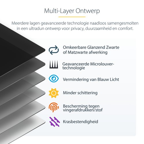 StarTech.com 14in Privacy Filter voor Laptop, Anti-Glans Privacy Scherm voor 16:9 Breedbeeld Displays, Laptop Monitor Screen Protector met 51% Blue Light Blocking, Omkeerbare Matte/Glanzende Zijden