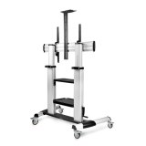 StarTech.com Verrijdbare TV Standaard op Wielen voor 60-100inch Flat Screens tot 100kg, In Hoogte Verstelbaar via Krukas, Mobiele Televisie Standaard/Trolley