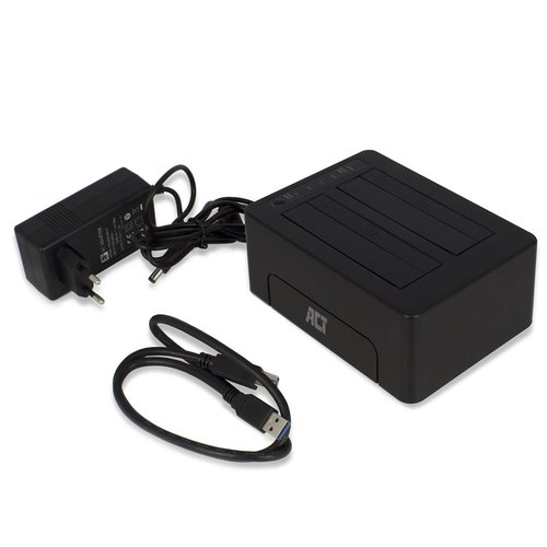 ACT 2,5" en 3,5" SATA dual HDD/SSD dockingstation, USB 3.2 Gen1