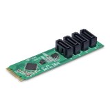 StarTech.com 4-Port M.2 naar SATA Adapter Kaart, M.2 PCIe 3.0 naar SATA HDD/SSD Uitbreidingskaart, ASM1064 Chipset, M.2 NVMe naar 4x HDD/SSD voor Windows/macOS/Linux