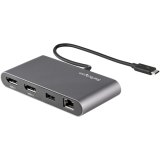 StarTech.com Dual-Monitor Thunderbolt Mini Dock, 4K 60Hz DisplayPort, Driverloze Hub voor Windows & Mac, Gigabit Ethernet, 1x USB-A (USB 5Gbps), 28cm Kabel