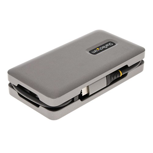 StarTech.com USB-C Multiport Adapter, 4K 60Hz HDMI/DP, 3-Port USB Hub, 100W Power Delivery Pass-Through, GbE, Travel Docking Station met Charging, Mini Dock, 30cm Wrap-Around Kabel
