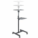 StarTech.com Beamertafel - Stevige Verrijdbare Laptop en Projectietafel (2x 10kg/schap) - Presentatiewagen/Computer Trolley/AV Projector Stand - In Hoogte Verstelbaar / Zwenkwielen met Rem