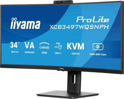 iiyama ProLite XCB3497WQSNPH-B1 computer monitor 86,4 cm (34") 3440 x 1440 Pixels UltraWide Quad HD LED Zwart