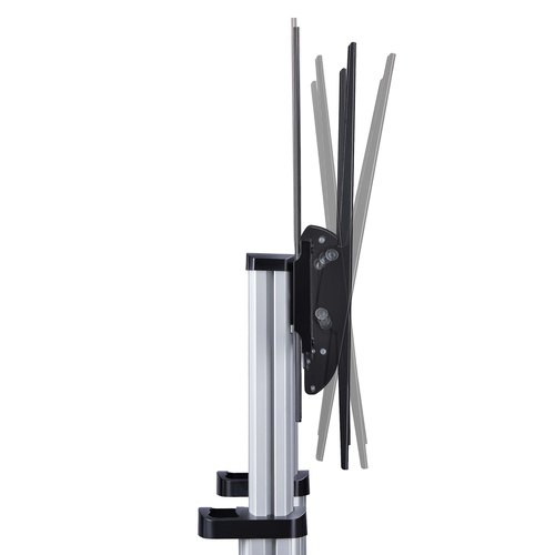 StarTech.com Verrijdbare TV Standaard op Wielen voor 60-100inch Flat Screens tot 100kg, In Hoogte Verstelbaar via Krukas, Mobiele Televisie Standaard/Trolley