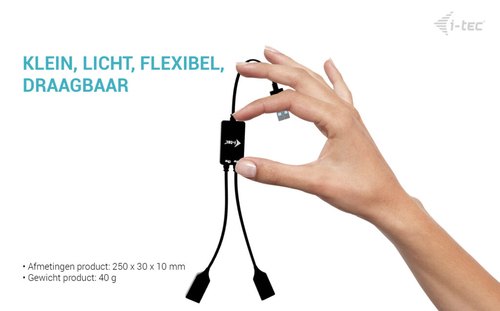 i-tec USB-A Cable HUB 2 port (2x USB-A)