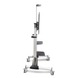 StarTech.com Verrijdbare TV Standaard op Wielen voor 60-100inch Flat Screens tot 100kg, In Hoogte Verstelbaar via Krukas, Mobiele Televisie Standaard/Trolley