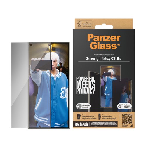 PanzerGlass ® Privacy Screen Protector Samsung Galaxy S24 Ultra | Ultra-Wide Fit w. EasyAligner Doorzichtige schermbeschermer 1 stuk(s)