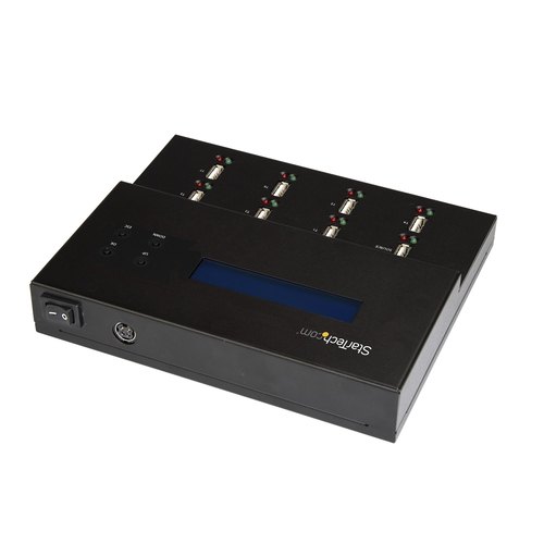 StarTech.com Standalone 1 naar 7 USB Thumb Drive Cloner en Wisser, Multiple USB Flash Drive Kloner, System/File/Whole-Drive Copy aan 1.5 GB/min, Single en 3-Pass Erase, LCD Display