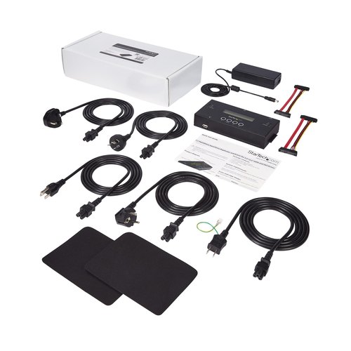 StarTech.com 1:1 Standalone Hard Drive Cloner & Wisser, SAS en SATA HDD/SSD Kloner/Copier/Eraser, Hard Disk Duplicator en Secure Erase Dock, LCD Display, TAA Compliant