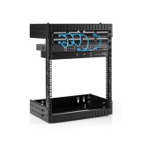 StarTech.com 2 Post 12U Heavy-Duty Wandmonteerbare Server Rack, 19" Open Frame Netwerk Rack met Verstelbare Diepte, Data Rack voor IT/AV/Patchpaneel/Computer Apparatuur, Incl Kooimoeren en Schroeven
