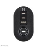 Neomounts DS22-840BL6 Bureaucontactdoos met klem en USB-C en USB-A poorten - Quick-charge
