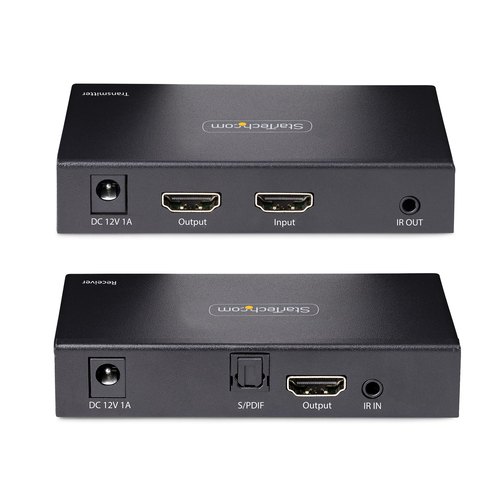 StarTech.com 4K HDMI Extender Over CAT5/CAT6 Kabel, 4K 60Hz HDR Video Extender Tot 70m, HDMI Verlenger Over UTP/Ethernet Kabel, S/PDIF Audio Out, HDMI Transmitter/Receiver Kit