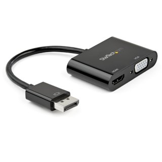 StarTech.com DisplayPort naar HDMI VGA Adapter, DisplayPort 1.2 HBR2 naar HDMI 2.0 (4K 60Hz) of VGA 1080p Converter Dongle, DP naar HDMI of VGA Monitor Adapter, Digital Video Display Adapter