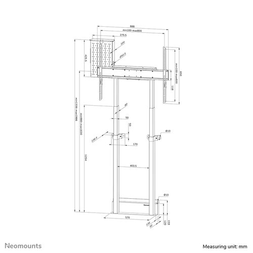 Neomounts WL55-875BL1 vloer-wandsteun 55-100" - gemotoriseerd - TÜV