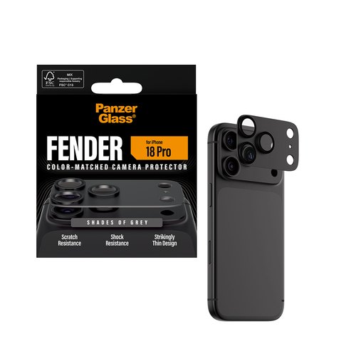 PanzerGlass ® Fender Camera Lens Protector Shades of Grey iPhone 18 Pro Doorzichtige schermbeschermer 1 stuk(s)