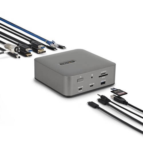 StarTech.com Thunderbolt 5 Universeel Docking Station, Multi-Display Hub, 8K 60Hz of 4K 144Hz, 120Gbps Bandwidth Boost, 140W PD, 30W Phone Charging, USB 10Gbps, 2.5G LAN