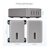 StarTech.com 4-Port Multi-Device USB-C Oplader, Totaal 240W, Single Port 140W EPR, PD 3.1, Poorten met Schroefvergrendeling, Opbouwmontage, Ideaal voor Vergaderzalen