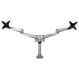 StarTech.com Dual Monitor Arm, Premium Scharnierende Bureau Monitor Beugel voor VESA Schermen tot 30" (10kg), Monitorsteun met Verstelbare Hoogte, Draaien/Kantelen/Zwenken, Klem/Doorvoertule, Zilver