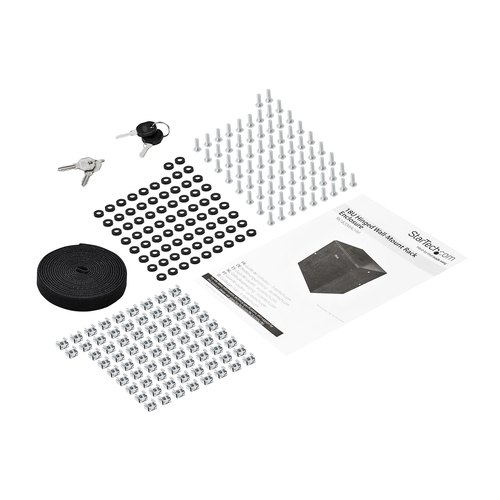 StarTech.com 4 Post 18U Wandmonteerbare Netwerkkast met 1U Schap, 19" Scharnierende Patchkast voor Data/AV/Electronica/Computer Apparatuur, Veelzijdig Geventileerd Server Rack, Vergrendelbaar