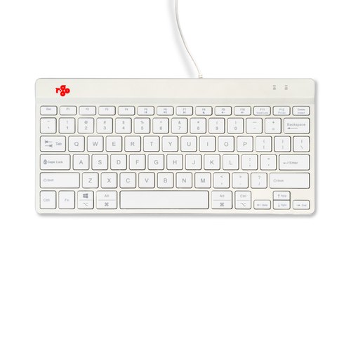 R-Go Tools Ergonomisch toetsenbord R-Go Compact Break, compact toetsenbord met pauzesoftware, QWERTY (US), bedraad, wit