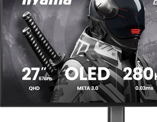 iiyama G-MASTER GOB2701QSC-B1 computer monitor 68,6 cm (27") 2560 x 1440 Pixels 2K Ultra HD OLED Zwart