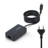 StarTech.com 65W USB-C Laptop Oplader met 1,5m Geïntegreerde USB-C Kabel, Power Adapter Brick voor Dell, XPS, HP ProBook, MacBook Pro, Microsoft Surface Pro