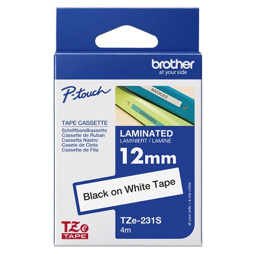 Brother TZE231S labelprinter-tape Zwart op wit TZe