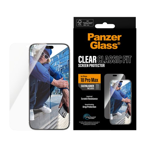 PanzerGlass ® Screen Protector iPhone 18 Pro Max | Classic fit w. EasyAligner Doorzichtige schermbeschermer 1 stuk(s)