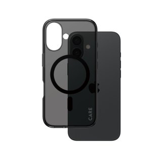 PanzerGlass CARE™ by ® Smokey Case w. Black MagSafe iPhone 16 mobiele telefoon behuizingen Hoes Zwart