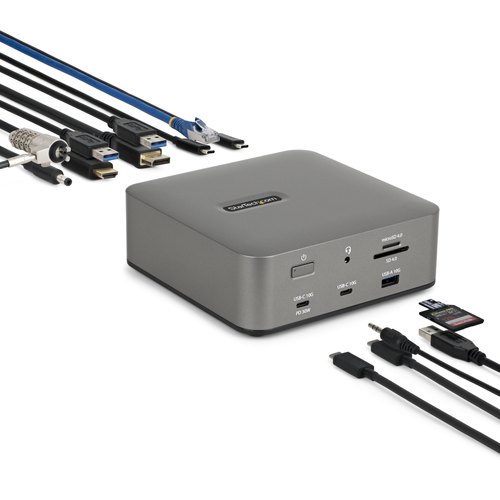 StarTech.com Thunderbolt 5 Universeel Docking Station, Multi-Display Hub, 8K 60Hz of 4K 144Hz, 120Gbps Bandwidth Boost, 140W PD, 30W Phone Charging, USB 10Gbps, 2.5G LAN