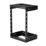 StarTech.com 2 Post 15U Heavy-Duty Wandmonteerbare Server Rack, 19" Open Frame Netwerk Rack met Verstelbare Diepte, Data Rack voor IT/AV/Patchpaneel/Computer Apparatuur, Incl Kooimoeren en Schroeven
