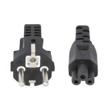 Manhattan Voedingskabel, Europese Schuko-stekker (CEE 7/4) naar C5-connector (klaver), 1 m, 2.5 A, zwart, netkabel, levenslange garantie