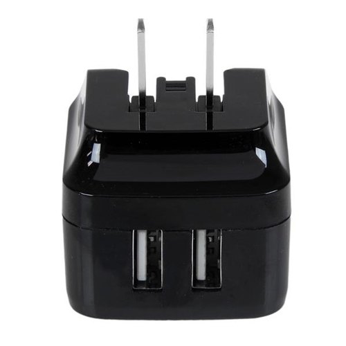 StarTech.com 2-poorts USB-lader hoog vermogen (17 W / 3,4 A) reislader (internationaal) zwart