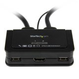 StarTech.com 2-poorts USB HDMI-kabel KVM-switch met audio en remote switch met USB-voeding