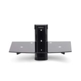 StarTech.com Hangende Wandplank voor Audio/Video Apparatuur, In Hoogte Verstelbaar Schap voor Onder TV, Hangend Wandmeubel, Organiseer uw A/V apparatuur op dit zwart gehard glazen schap