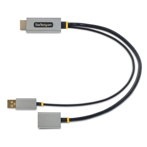 StarTech.com 30cm HDMI naar DisplayPort Adapter Kabel, Actieve 4K 60Hz HDMI 2.0 naar DP 1.2 Converter, HDR, USB Bus Powered, HDMI Bron naar DisplayPort Scherm voor Laptops/PC