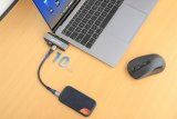 Manhattan USB-C travel dock, HDMI, USB-A, USB-C en 3,5 mm audio, met Power Delivery (PD) 100 W - vereist een externe USB-C-lader (niet inbegrepen). USB-gevoed (geen externe voeding vereist) wanneer PD niet wordt gebruikt