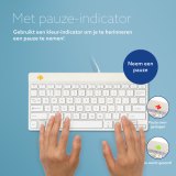 R-Go Tools Ergonomisch toetsenbord R-Go Compact Break, compact toetsenbord met pauzesoftware, QWERTY (US), bedraad, wit