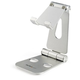 StarTech.com Telefoon en Tablet Steun, Uitklapbare Universele Smartphone- en Tablethouder, Verstelbare Kijkhoek, Ergonomische Bureau Telefoonhouder, Draagbaar, Zilver