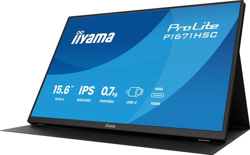 iiyama ProLite P1671HSC-B1 computer monitor 39,6 cm (15.6") 1920 x 1080 Pixels Full HD LED Zwart