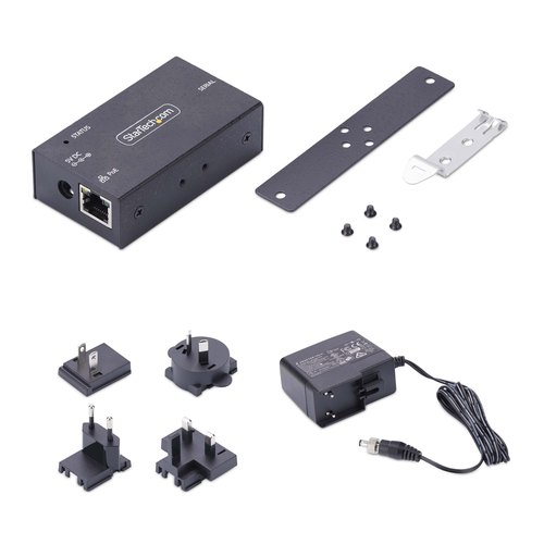 StarTech.com 1-Port Serieel naar Ethernet Adapter, 802.3af PoE, IP Serial Device Server voor Remote RS232 Apparatuur, Muur/DIN Rail Monteerbaar, RJ45 LAN naar DB9 Converter