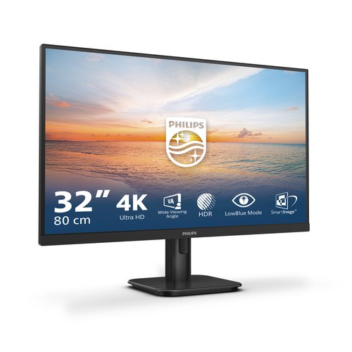 Philips 1000 series 32E1N1800LA/00 computer monitor 80 cm (31.5") 3840 x 2160 Pixels 4K Ultra HD LCD Zwart