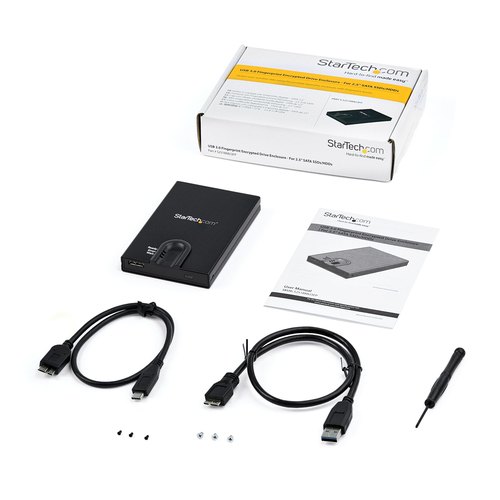 StarTech.com Versleutelbare externe hardeschijf behuizing vingerafdruk toegang voor 2,5" SATA