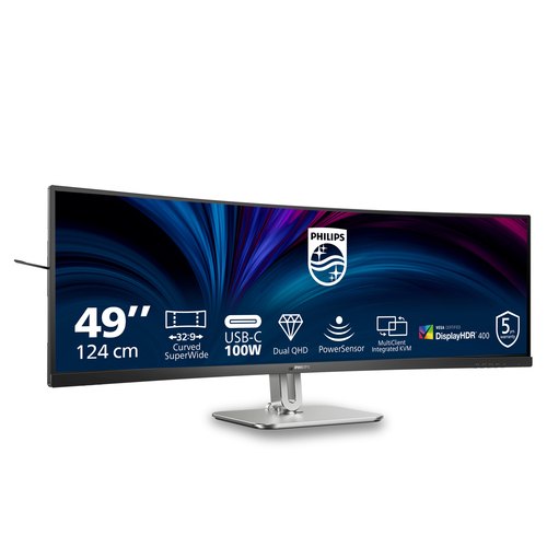 Philips 5000 series 49B2U5900CH/00 computer monitor 124 cm (48.8") 5120 x 1440 Pixels Dual QHD LCD Zwart