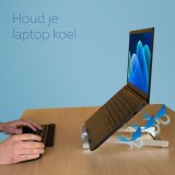 R-Go Tools Laptophouder R-Go Riser Basic, inklapbare en verstelbare laptopverhoger, aluminium, zilver