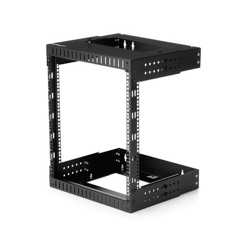 StarTech.com 2 Post 12U Heavy-Duty Wandmonteerbare Server Rack, 19" Open Frame Netwerk Rack met Verstelbare Diepte, Data Rack voor IT/AV/Patchpaneel/Computer Apparatuur, Incl Kooimoeren en Schroeven